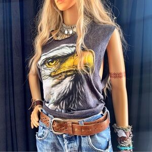 Graphic Eagle Print Sleeveless Top